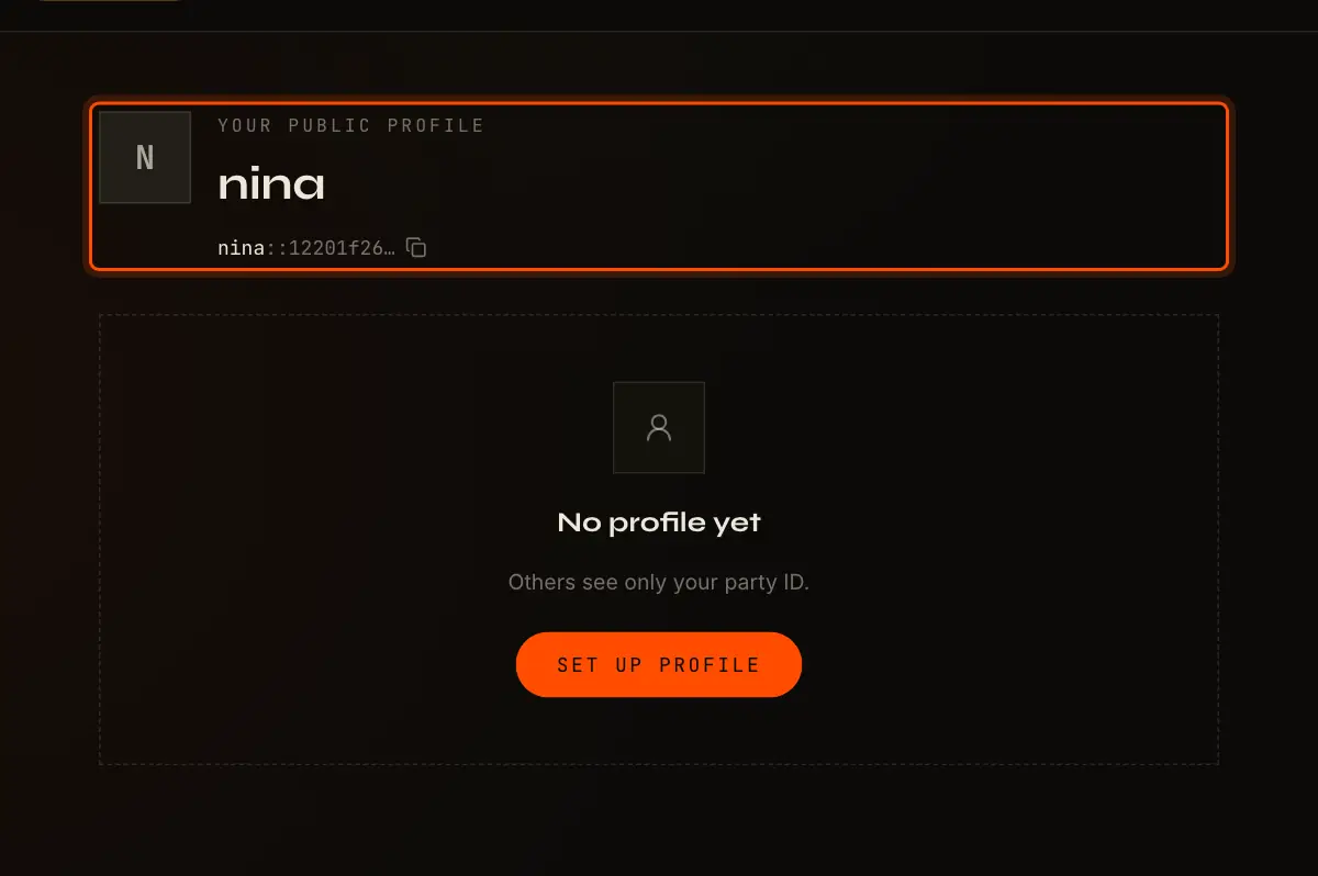 A public profile page with no profile yet