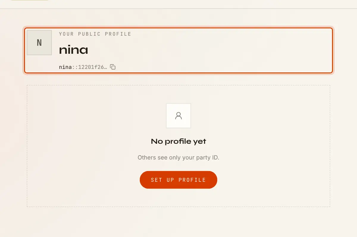 A public profile page with no profile yet